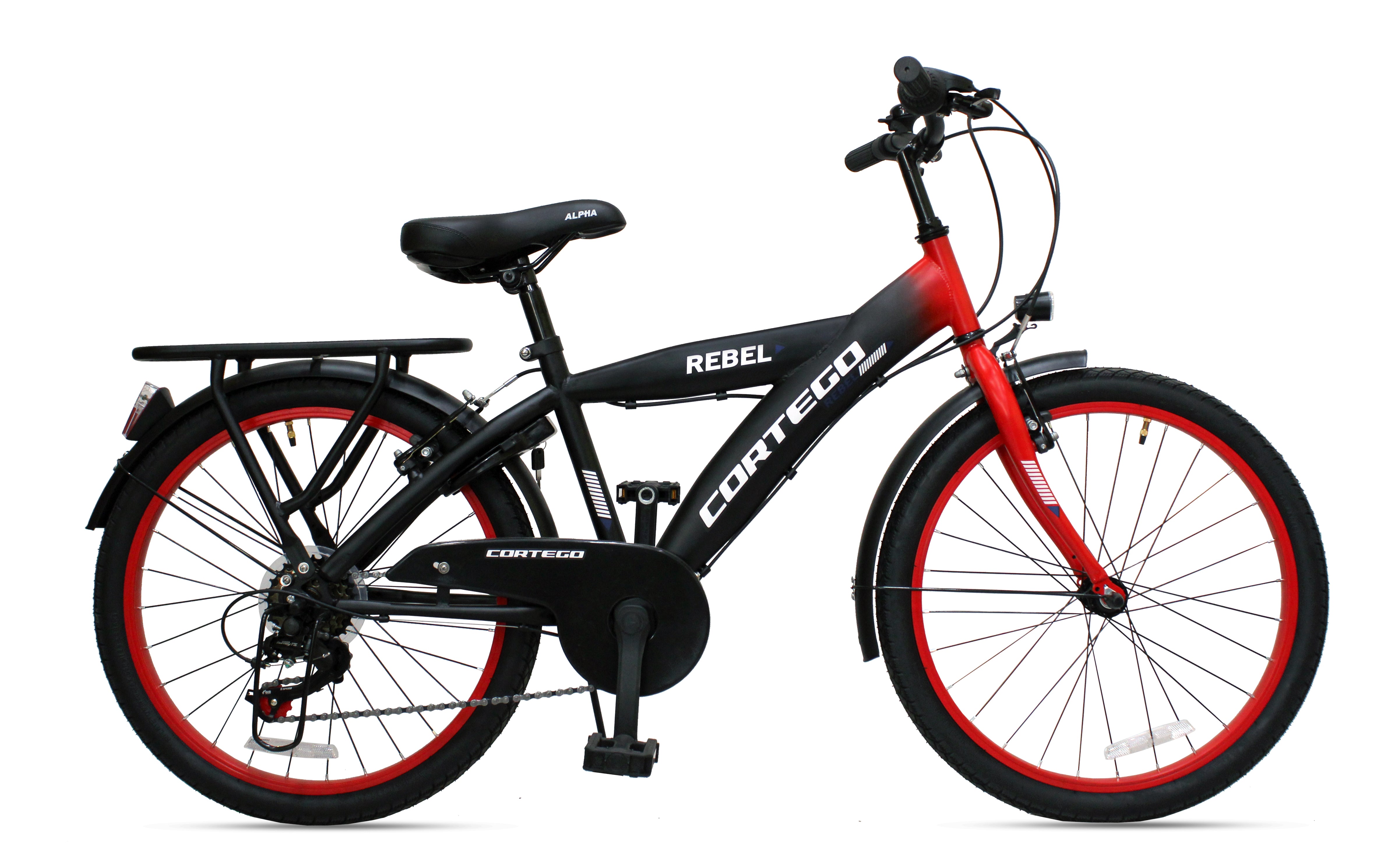 22 X 1.75 Cortego Rebel Multispeed Rear carrier Black red