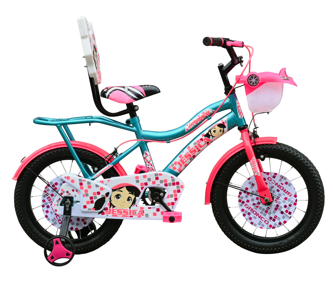 14X2.40 Kids Bicycle with Basket, Backrest & Side Support Wheels