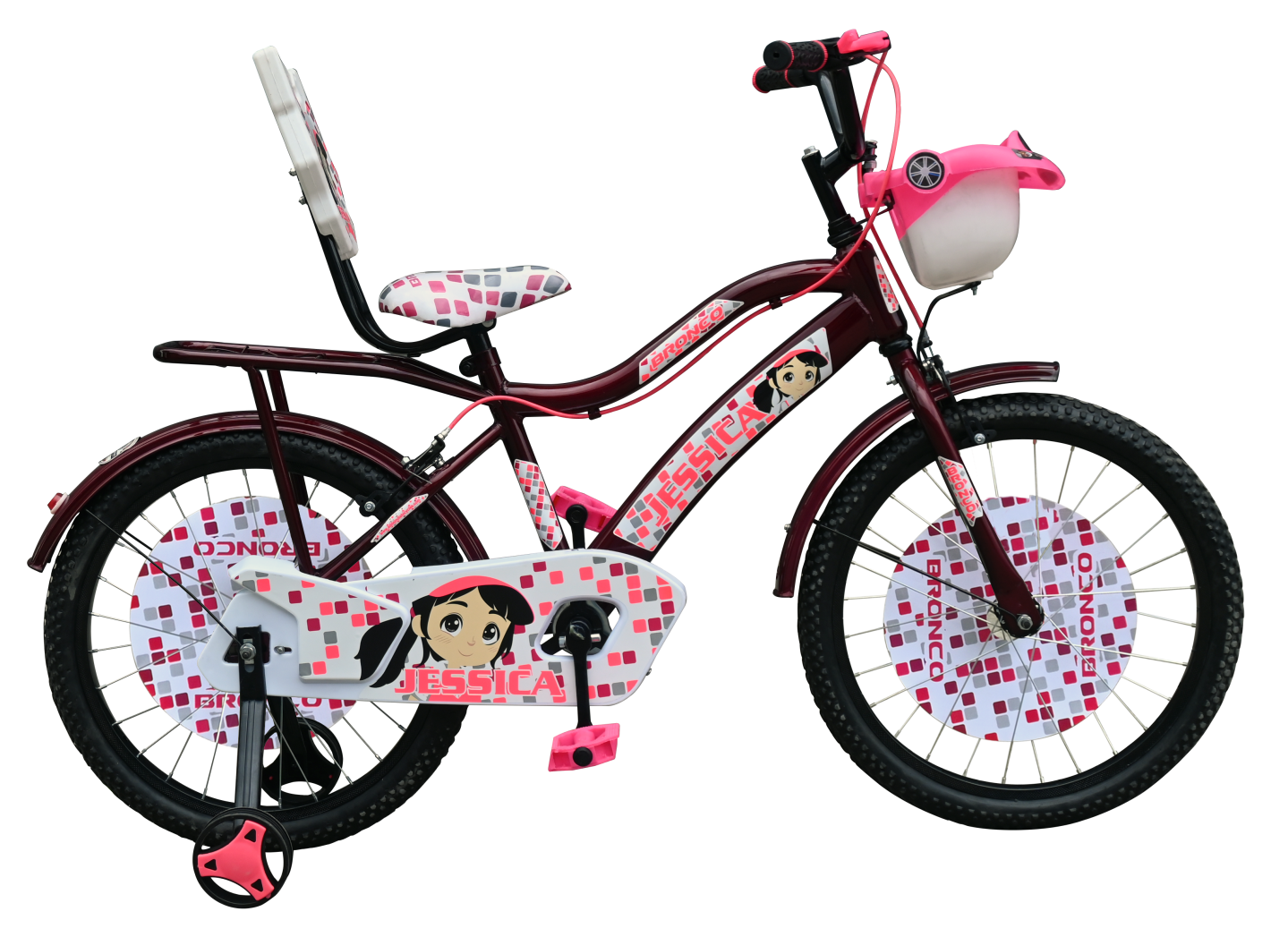 14X2.40 Kids Bicycle with Basket, Backrest & Side Support Wheels
